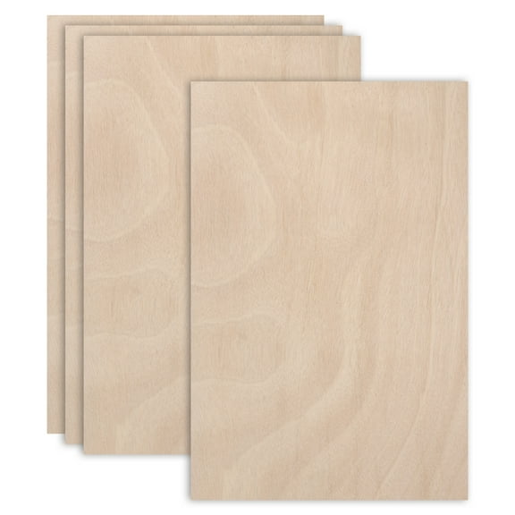 Uxcell 4PCS Mahogany Plywood Sheets,12 x 18 x 1/8 Inch Unfinished Wood Board for Laser Cutting & Engraving,Crafts,Painting, Aircraft Model