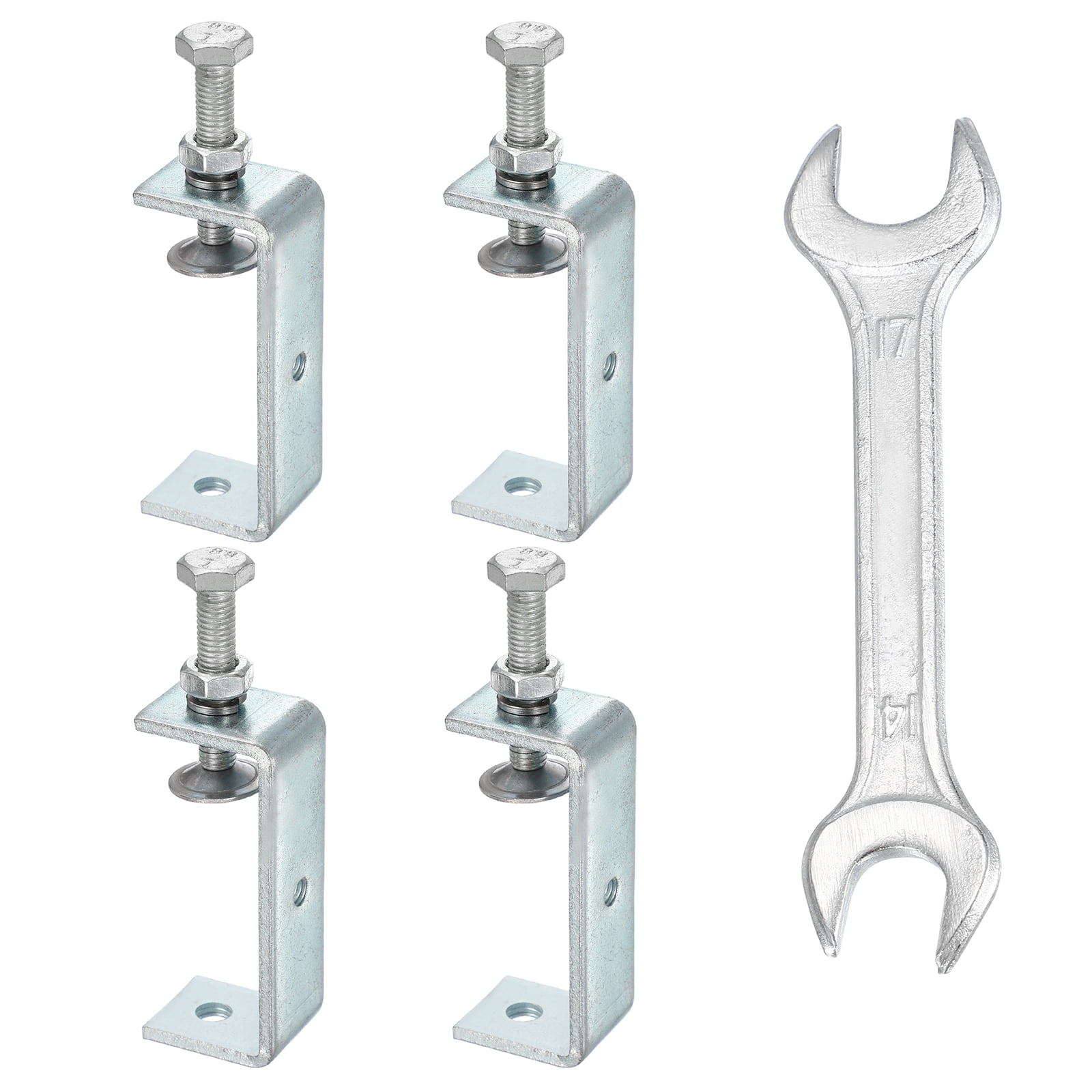 Uxcell 4PCS Carbon Steel C Clamps Mini 3-1/4" (85mm) Wide Jaw Opening Small Galvanized  U Clamp for Woodworking Welding Building Household Mounting
