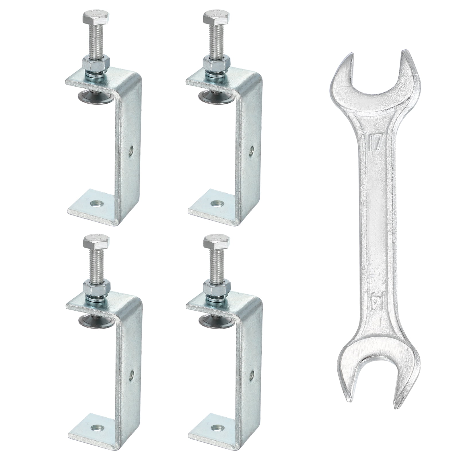 Uxcell 4PCS Carbon Steel C Clamps Mini 3-7/8" (100mm) Wide Jaw Opening Small Galvanized  U Clamp for Woodworking Welding Building Household Mounting