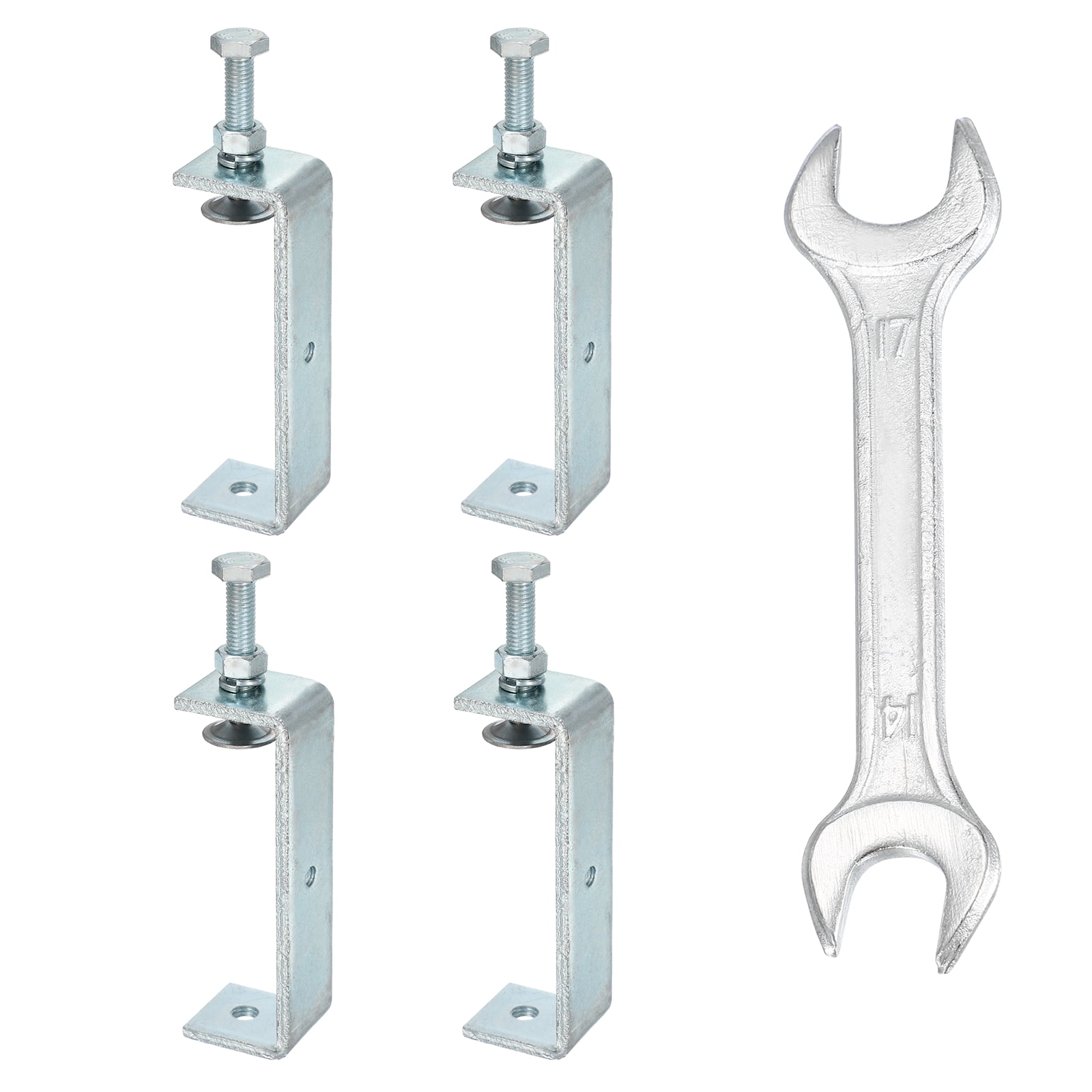 Uxcell 4PCS Carbon Steel C Clamps Mini 4-3/4" (120mm) Wide Jaw Opening Small Galvanized  U Clamp for Woodworking Welding Building Household Mounting