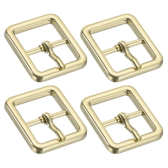 Uxcell 4Pack 0.75" Single Prong Belt Buckle Oval Center Bar Buckles for Belt, Gold