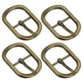 thumbnail image 1 of Uxcell 4Pack 0.94" Single Prong Belt Buckle Oval Center Bar Buckles for Leather Craft, Brass, 1 of 7
