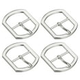 thumbnail image 1 of Uxcell 4Pack 0.98" Single Prong Belt Buckle Square Center Bar Buckle for Leather Craft, Silver, 1 of 7