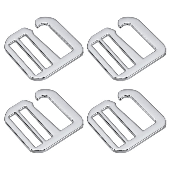 Uxcell 4Pack 1.02" Metal G-Hook Buckles Adjustable Flat Tri-Glide Slide Buckles, Silver