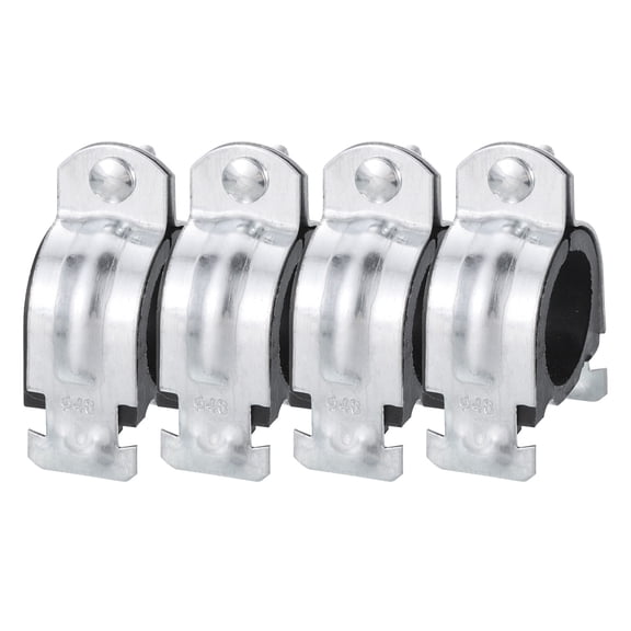 Uxcell 4Pack 1-21/32" Rubber Cushion Strut Clamp Rigid Steel Pipe Clamp for Tube Pipe