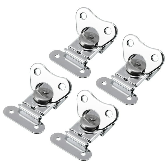Uxcell 4Pack 1.9" x 1.5" Iron Spring Loaded Butterfly Twist Latch for Case Box, Silver