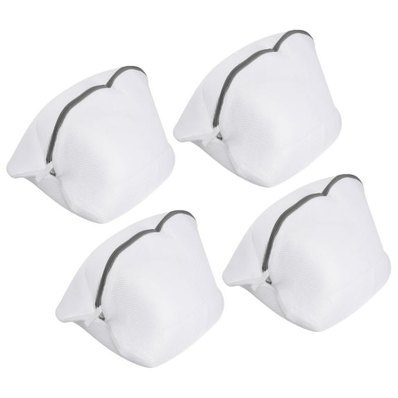 Uxcell 4Pack 16.5x9.4Inch Mesh Laundry Bags Shoe Washing Bag, White/Gray