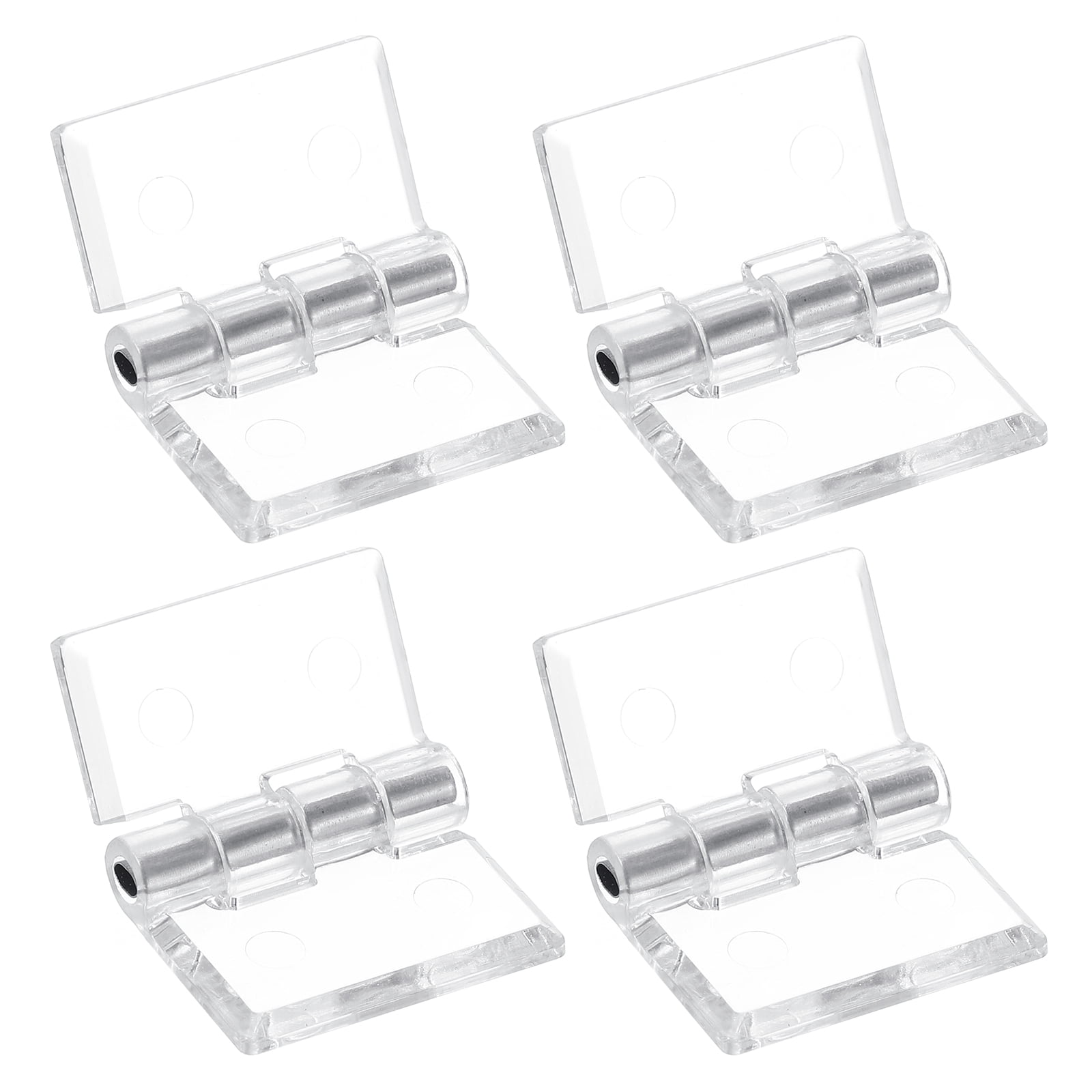 Uxcell 4Pack 25x35mm Acrylic Hinges Clear Folding Hinge with Metal ...