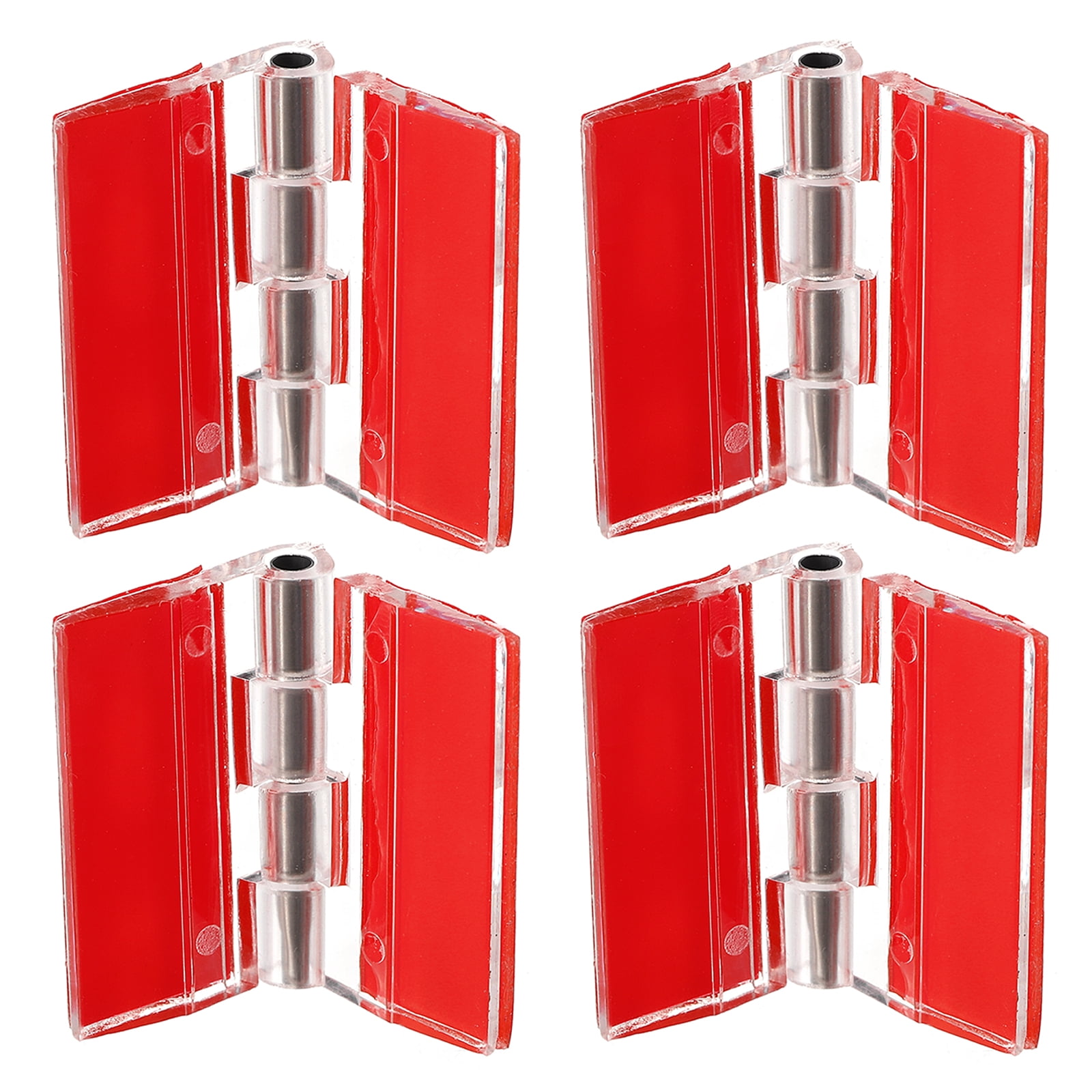 Uxcell 4Pack 25x35mm Acrylic Hinges Self Adhesive Clear Folding Hinge ...