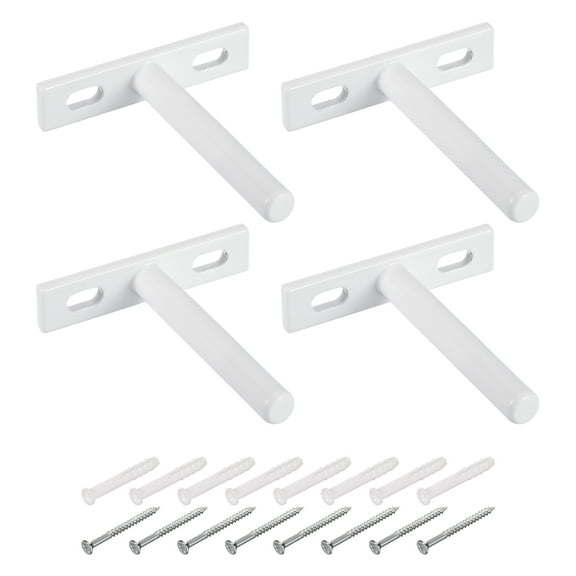 Uxcell 4Pack 3 Inch Wall Mounting Floating Shelf Bracket Blind Shelf Support, White