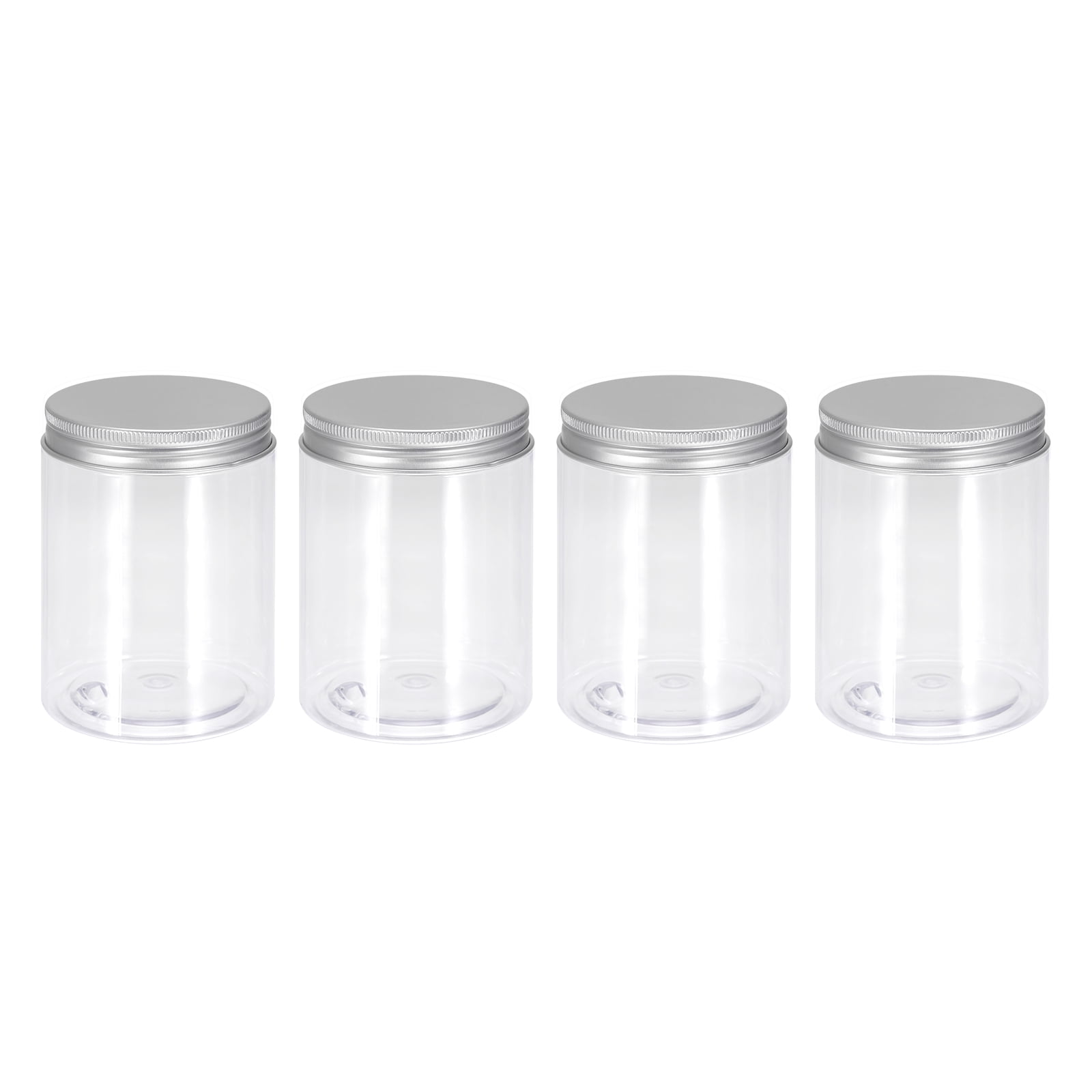 Paksh Novelty - Food Storage Container - Glass Jars with Silver Metal Airtight Lids for Meal Prep, (10 Pack) (8 Ounce)