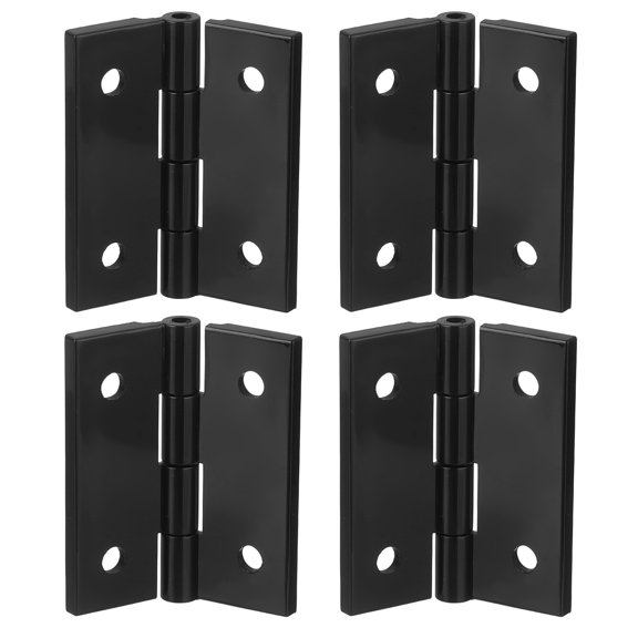Uxcell 4Pack 45x38mm Acrylic Hinges Hardware Folding Hinge with Mounting Hole Black