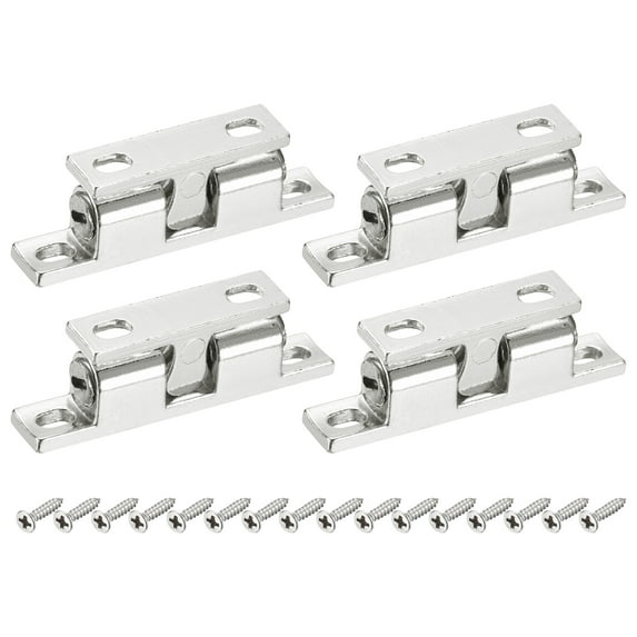 Uxcell 4Pack 49mm Zinc Alloy Double Ball Tension Roller Catch for Cabinet Door, Silver