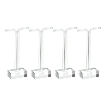 Uxcell 4Pack 5" Height Acrylic T Bar Earring Display Stand Jewelry Storage Rack, Clear