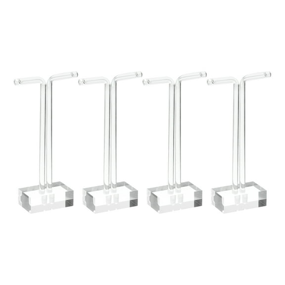 Uxcell 4Pack 5" Height Acrylic T Bar Earring Display Stand Jewelry Storage Rack, Clear