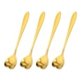 thumbnail image 1 of Uxcell 4Pack 5" Stainless Steel Heart Spoons Coffee Spoon Small Teaspoon, Gold, 1 of 4