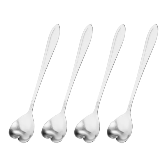 Uxcell 4Pack 5" Stainless Steel Heart Spoons Coffee Spoon Small Teaspoon, Silver