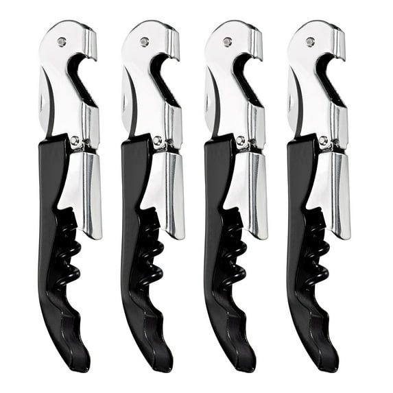 Uxcell 4Pack 5" Wine Openers Waiter Corkscrew Red Wine Bottle Opener, Black