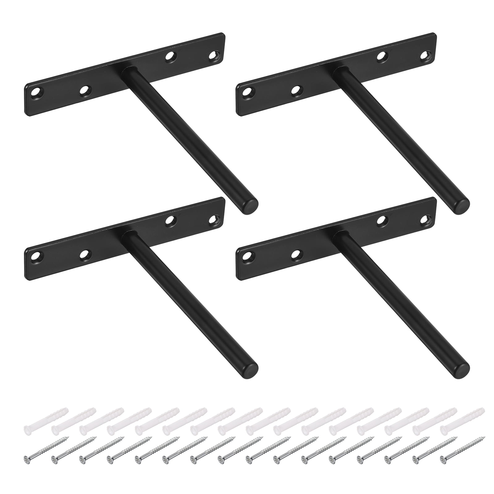Uxcell 4Pack 6 Inch Wall Mounted Blind Floating Shelf Bracket Hidden