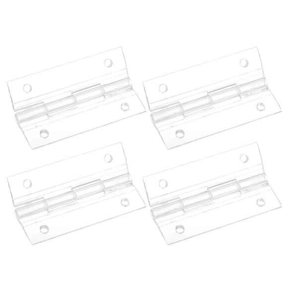 Uxcell 4Pack 65x40mm Acrylic Hinges Hardware Folding Hinge with Mounting Hole Clear