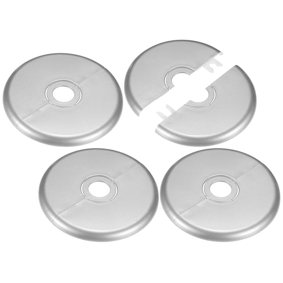 Uxcell 4Pack ABS Round Self-Adhesive Wall Split Flange 16mm to 26mm ID Pipe Cover Silver