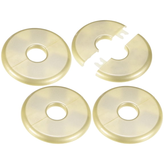 Uxcell 4Pack ABS Round Self-Adhesive Wall Split Flange, 22mm ID 80mm OD Pipe Cover Gold