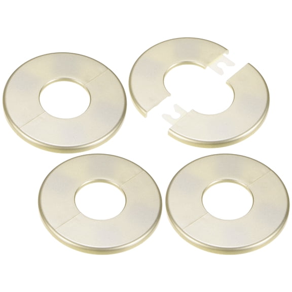 Uxcell 4Pack ABS Round Self-Adhesive Wall Split Flange, 27mm ID 68mm OD Pipe Cover Gold