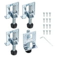 thumbnail image 1 of Uxcell 4Pack Adjustable Furniture Leveling Feet, 3.15" Heavy Duty Furniture Levelers Metal Mounting Brackets for Workbench Wardrobe, Silver/Black, 1 of 5