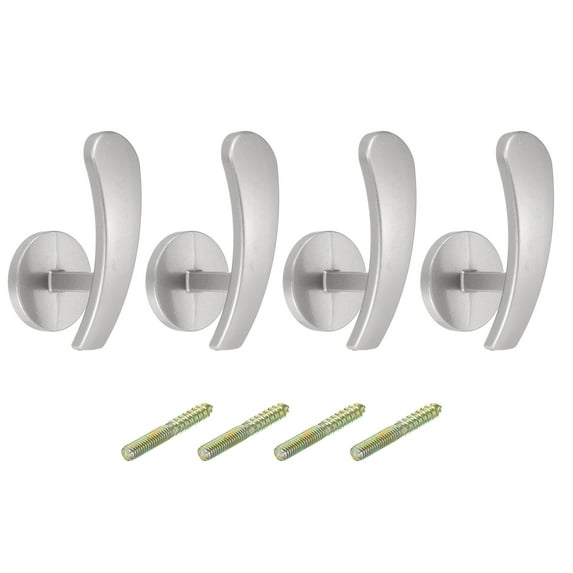 Uxcell 4Pack Aluminum Alloy Wall Mounted Curtain Holdback Drapery Holder Hook, Silver