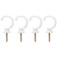 thumbnail image 1 of Uxcell Curtain Holdback Aluminum Alloy Wall Mounted Curtain Holders Drapery Tieback Hooks White 4Pcs, 1 of 6