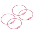 thumbnail image 1 of Uxcell 4Pack Cable Key Rings, 6-inch(155mm) Wire Keychain Twist Loops, Pink, 1 of 6