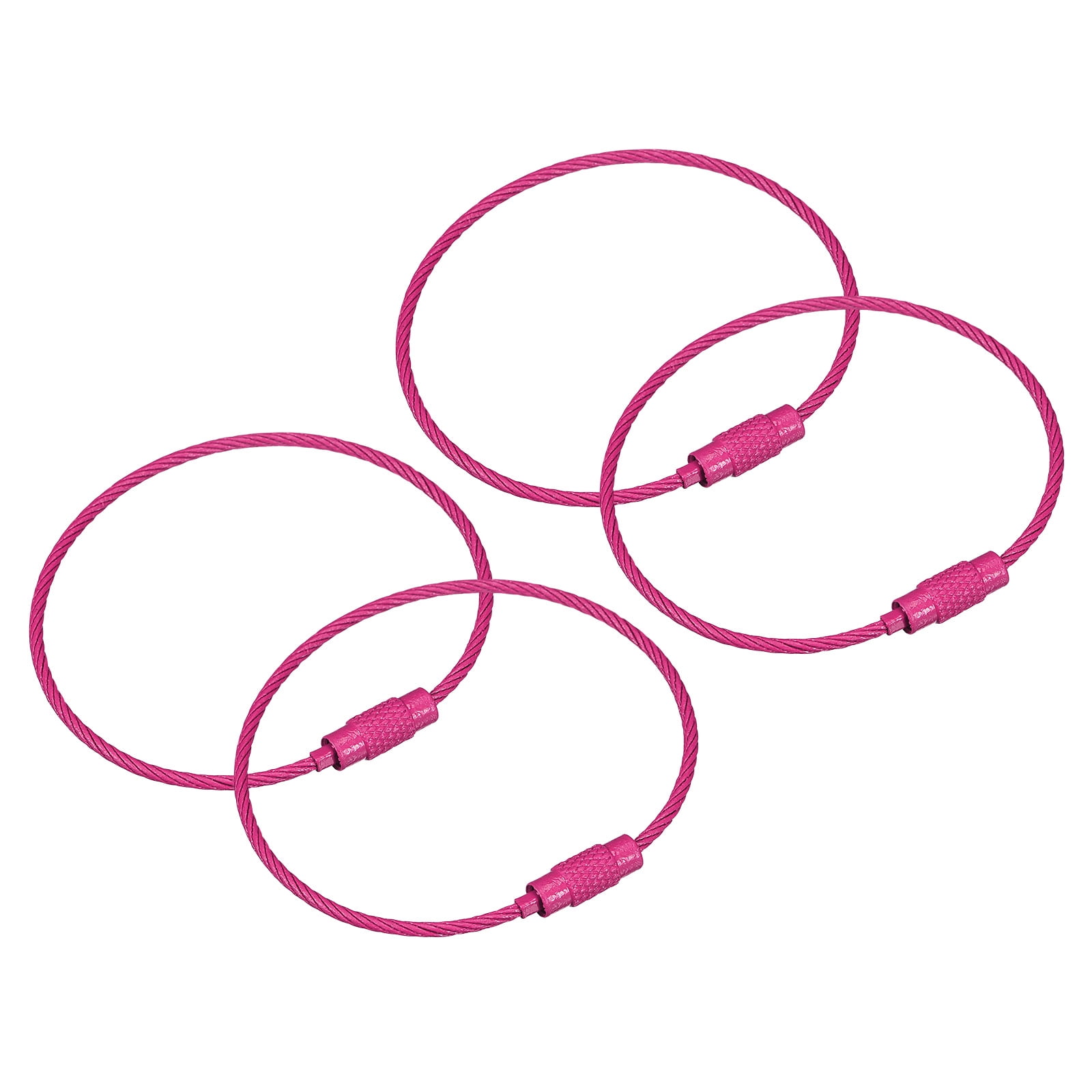 Twist Key Rings Uxcell 4Pack Cable Key Rings, 6-inch(155mm) Wire Keychain Twist Loops ...