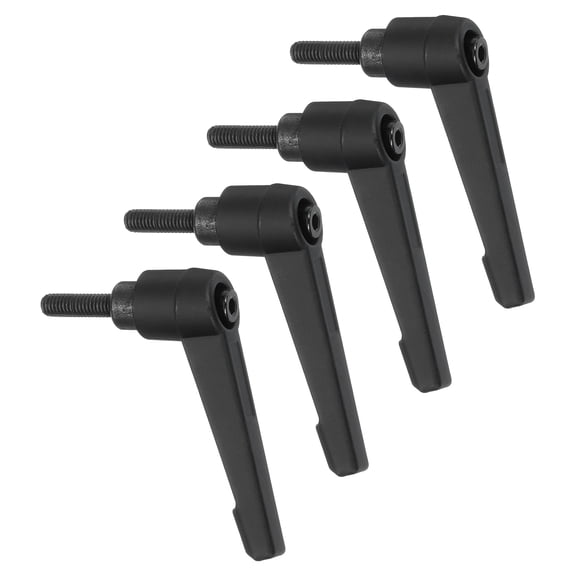 Uxcell 4Pack Clamping Lever Handles, M5 x 16mm Adjustable Knobs Handle Male Thread for Lathe Machinery, Black