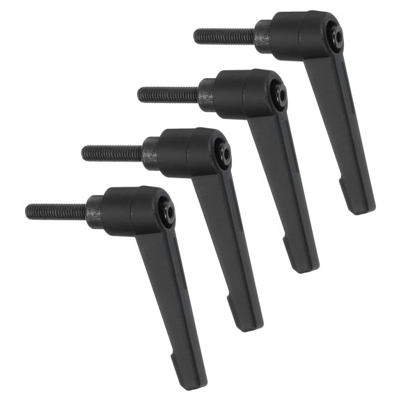Uxcell 4Pack Clamping Lever Handles, M5 x 20mm Adjustable Knobs Handle Male Thread for Lathe Machinery, Black