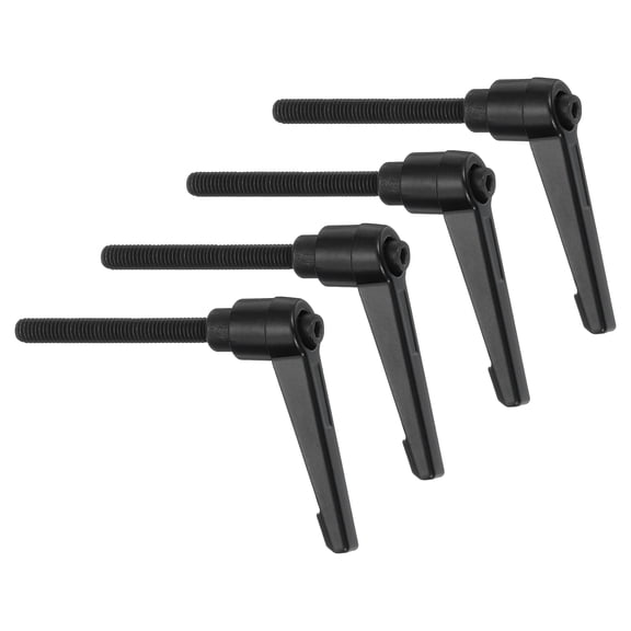 Uxcell 4Pack Clamping Lever Handles, M6 x 50mm Adjustable Knobs Handle Male Thread for Lathe Machinery, Black