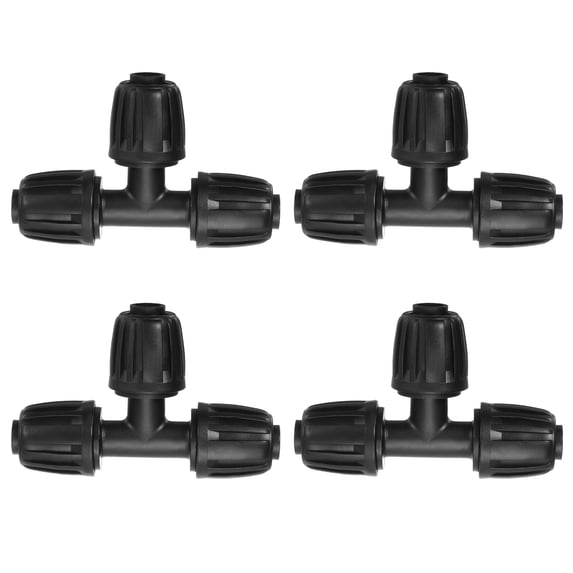 Uxcell 4Pack Drip Irrigation Fittings Barbed Tee Connector for 1/2 Inch Tubing(16mm OD)