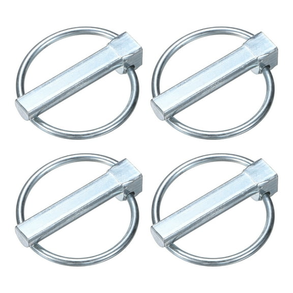 Uxcell 4Pack Linch Pin with Ring, 10x45mm Carbon Steel Lynch Trailer Pins White Zinc
