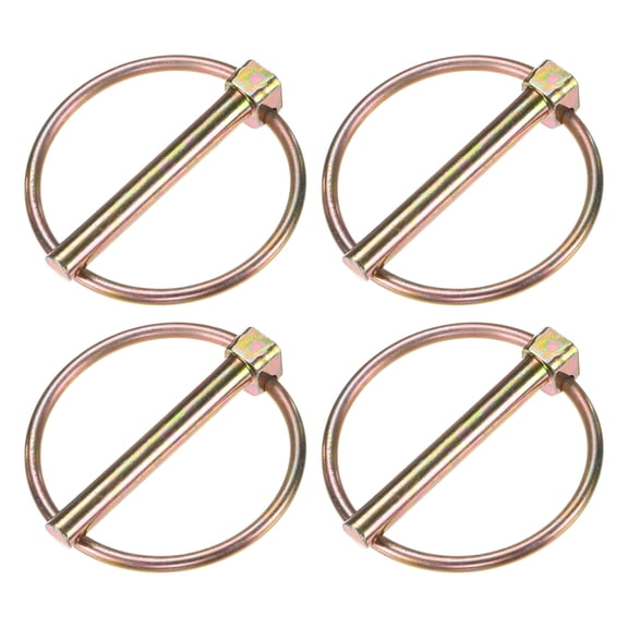 Uxcell 4Pack Linch Pin with Ring, 8x60mm Carbon Steel Lynch Trailer Pins Colored Zinc
