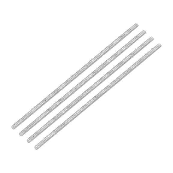 Uxcell 4Pack M3 x 120mm 0.5mm Pitch 304 Stainless Steel Fully Threaded Rod Bar Studs