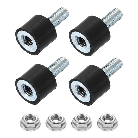 Uxcell 4Pack M4x10mm Rubber Mounts, 9x8mm(DxH) Rubber Studs Shock Absorber Mount with Nuts