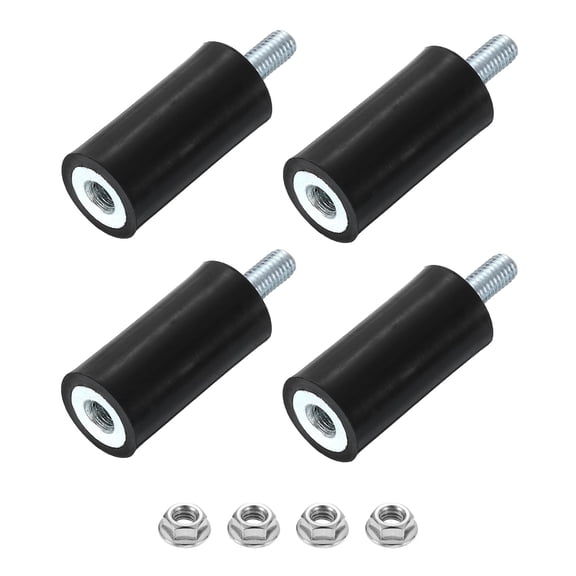 Uxcell 4Pack M5x12mm Rubber Mounts, 15x30mm(DxH) Rubber Studs Shock Absorber Mount with Nut