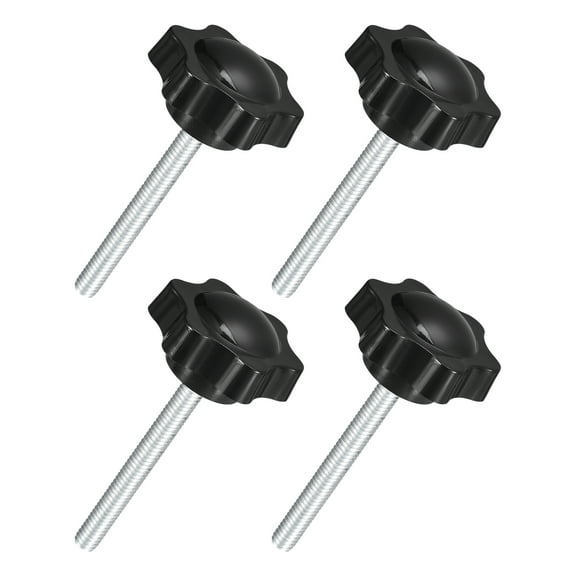 Uxcell 4Pack M6 x 50mm Star Knobs Plastic Hex Shaped Hand Clamping Knob Screw