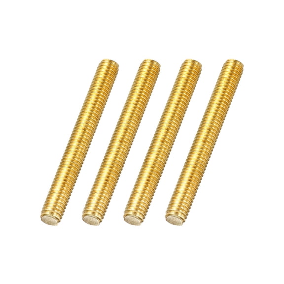 Uxcell 4Pack M6x50mm Fully Threaded Rod, Brass Right Hand All Thread Screw Studs for Furniture Assembly Fastening, 1mm Pitch