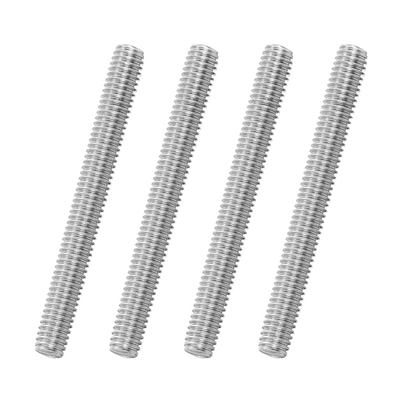 Uxcell 4Pack M6x55mm 316 Stainless Steel Fully All Threaded Rod Studs, 1mm Pitch