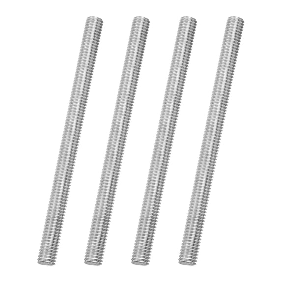 Uxcell 4Pack M6x85mm Fully Threaded Rod, 316 Stainless Steel Right Hand All Thread Screw Studs for Furniture Assembly Fastening, 1mm Pitch