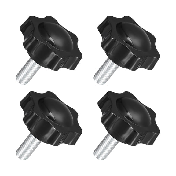 Uxcell 4Pack M8 x 20mm Star Knobs Plastic Hex Shaped Hand Clamping Knob Screw