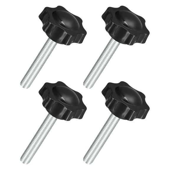 Uxcell 4Pack M8 x 50mm Star Knobs Plastic Hex Shaped Hand Clamping Knob Screw