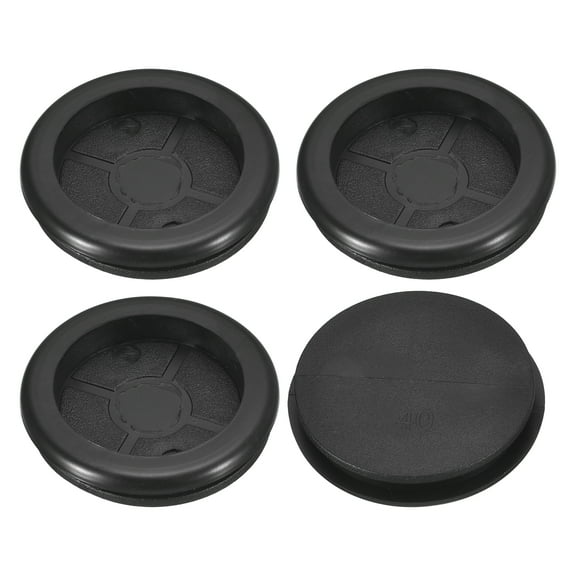 Uxcell 4Pack Rubber Grommets 1-5/8" (40mm) Drill Hole, 1-1/4" (33mm) ID Single Sided Hole Plugs Ring Gasket, Black