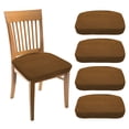 thumbnail image 1 of Uxcell 4Pack Stretch Seat Covers, Dining Room Chair Seat Slipcover, Light brown, 1 of 6