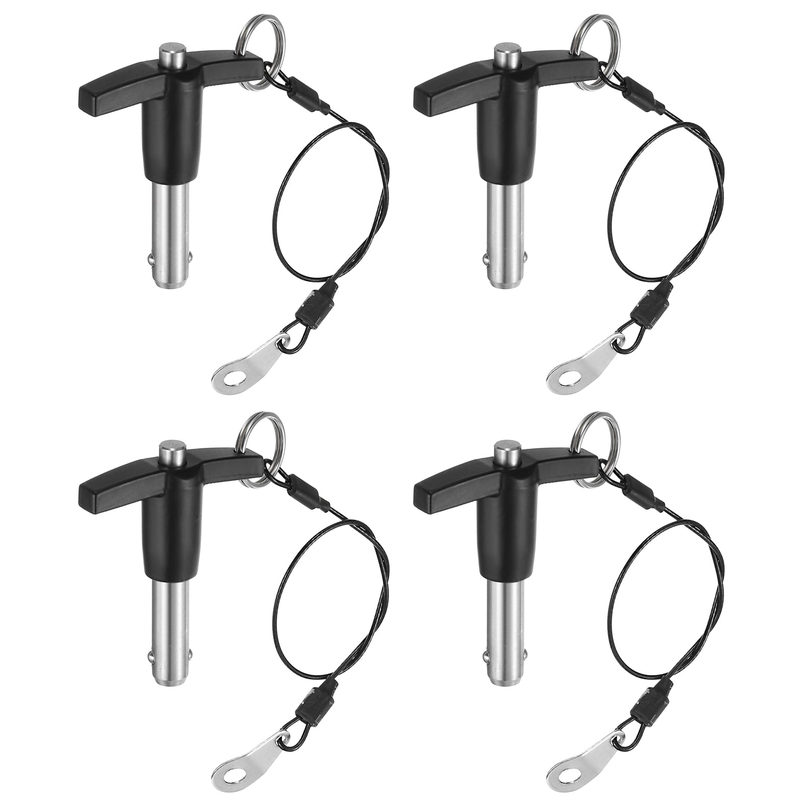 Uxcell 4Pack T Handle Lock Pins, 10mm x 20mm Usage Length Stainless Steel Push-Button Quick Release Pin